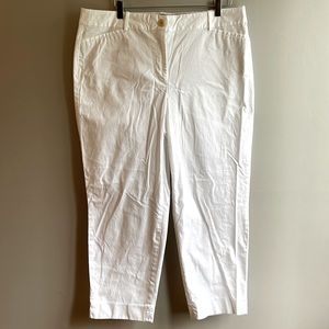 TALBOTS white cotton crop pants